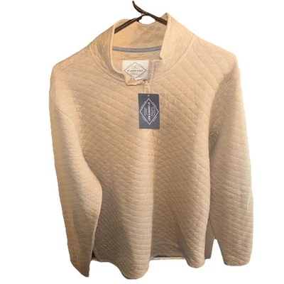 St John’s Bay Suéter Hombre Grande Acolchado Pullover Suéter 1/4 Cremallera Simulado Bronceado Foto 1 de 4