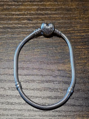 925 Silber Original Pandora Herz Armband 18cm Damen Armreif Charms Charm Top - Bild 1 von 4