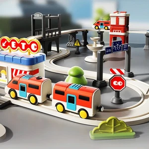 Simulación de transporte urbano con 55 piezas Juego de tren eléctrico para niños, educativo - Imagen 1 de 10