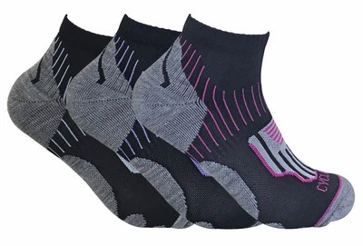 3 Pack Ladies Breathable Summer No Sweat Padded Sports Short Ankle Cycling Socks - Image 1 of 4