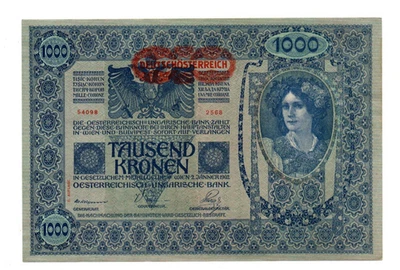1000 KRONEN EXTRA FINE  CRISP  BANKNOTE  FROM  AUSTRIA 1919/1920/   PICK-61 - Image 1 of 2