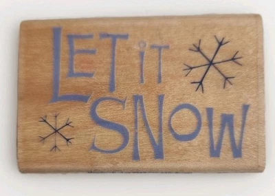 Official Stampabilities Wooden Rubber Stamp Let It Snow Medium Size 2.5" X 2" - Imagem 1 de 4