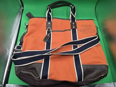 Coach Canvas Tote with Leather Trim Orange A1260-F70578 - Image 1 of 4