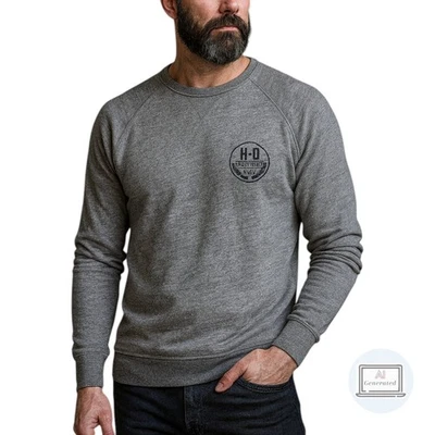 Harley Davidson мужской толстовка локоть нашивка хлопок махровый серый длинным рукавом размер M - Изображение 1 из 4