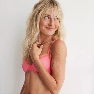 *NUOVO CON ETICHETTE* Reggiseno Aerie Smoothez Tropadelic rosa rete balconcino sfoderato ferretto - Foto 1 di 5