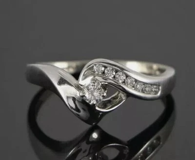 ¡¡¡NUEVO!!! Jared oro blanco 14K 1/6 quilate t.w. Anillo de compromiso de diamantes para mujer Foto 1 de 4