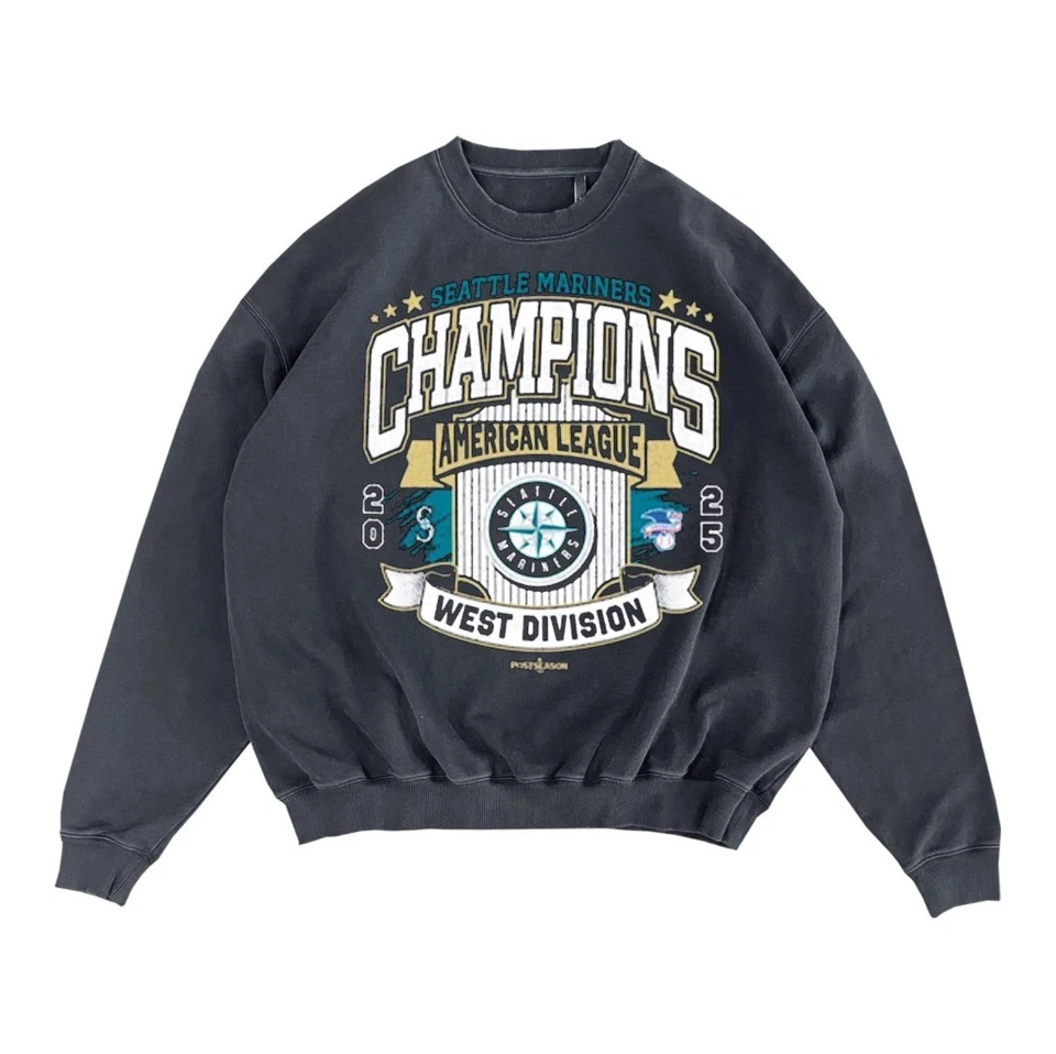 Seattle Mariners AL West Division Champions 2025 sudadera cuello redondo VK02019 Foto 1 de 1