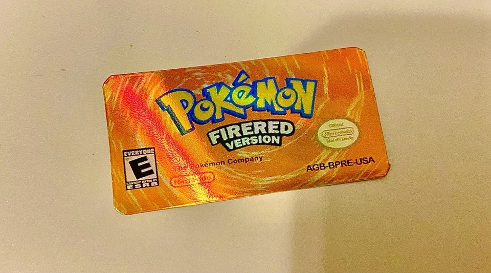 Adesivo de etiqueta Game Boy Gameboy Advance GBA Holo carrinho personalizado Pokémon Fire vermelho - Imagem 1 de 1