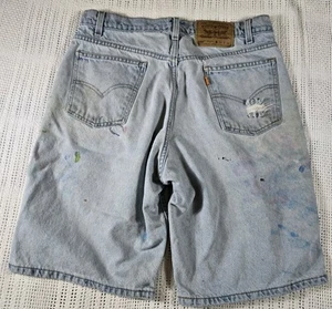 Vintage Levi’s 550 Jeans Shorts Herren 34* Relaxed Fit Blau Denim Light Wash Lackiert - Bild 1 von 17