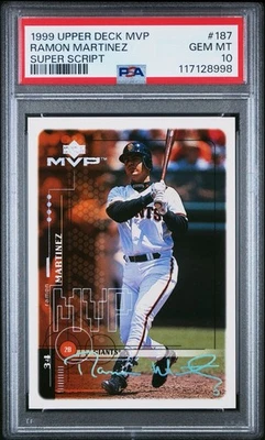 Upper Deck MVP Ramón Martínez Super Script 1999/25 PSA 10 gemas como nuevo #187 Giants Foto 1 de 2