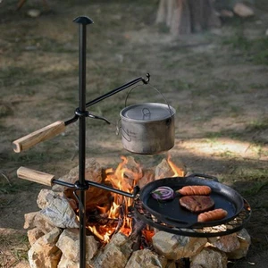 Adjustable Swivel Campfire Grill Heavy Duty BBQ Steel Grate  Over Fire Pit - Picture 1 of 6