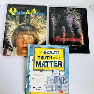Lot of 3 Children's Science Hardcover Matter Fireworks Question Answer - Imagen 1 de 18