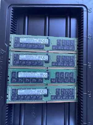 LOT 4x 32GB (128GB) Samsung M393A4K40CB2-CTD PC4-2666V ECC DIMM Server Memory - Image 1 of 2