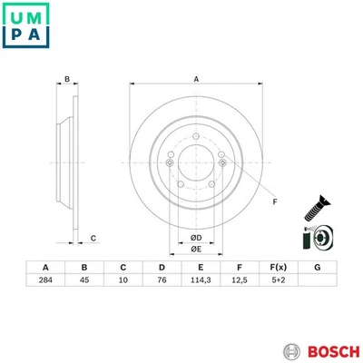 2x BRAKE DISC 0 986 479 G28 FOR HYUNDAI KONA/SUV/Van KAUAI KIA SOUL/II 1.0L 4cyl - Image 1 of 4