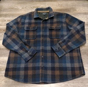 Jeremiah American Legacy Mens Flannel Shirt Brown XL Button Wool Blend Plaid - Picture 1 of 8