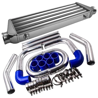 Kit de tubería de codo intercooler universal 27" x 7" 2,5" + abrazaderas de acopladores azules Foto 1 de 4