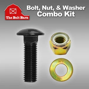(5) 5/8-11x3 Grade 8 Full Thread Carriage Bolts, Nylon Lock Nuts, & Washers - Picture 1 of 4