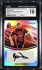 2023/24 Daka ACMilan Holocene Ismael Bennacer Silver AUTO CGC 9 50/65 - Picture 1 of 2