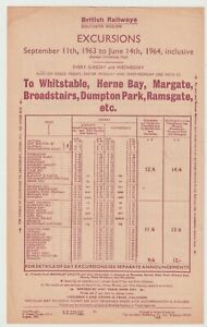 BR Handbill Excursions to CANTERBURY East DOVER Priory KEARSNEY ex-london 1963>
