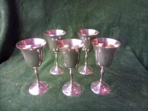 5 silver liqueur glass long set - Picture 1 of 3