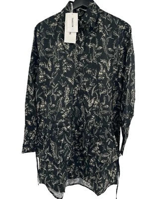 Vestido camisero Thakoon para mujer negro estampado floral con botones talla 0 nuevo con etiquetas Foto 1 de 4