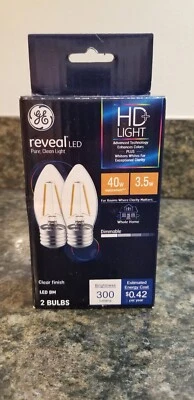 GE Reveal LED Clear 40W Light Bulbs - Image 1 of 3