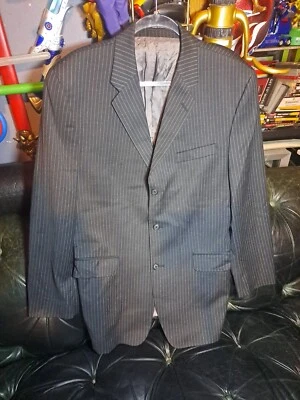 Calvin Klein Vintage Men's Grey Blazer Suit Pin Stripe Size Medium - Image 1 of 4
