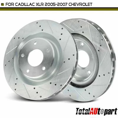 2x Rotor de freno delantero perforado de 352 mm para Cadillac XLR 2005-2007 Chevrolet Corvette Foto 1 de 4
