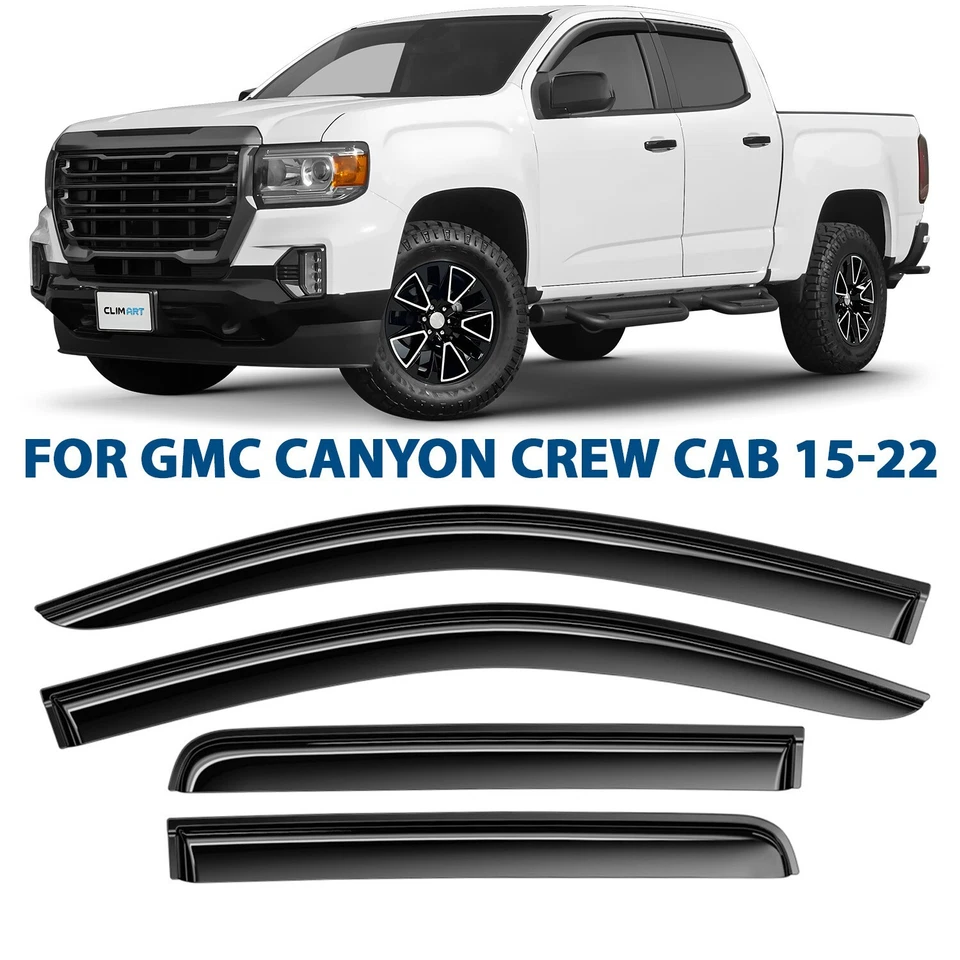 Protectores de lluvia viseras de ventilación para GMC Canyon 2015-2022 doble cabina Foto 1 de 4
