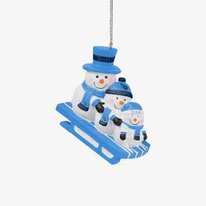 Tennessee Titans Christmas Tree Holiday Ornament - Snowmen Sledding - Team Logo