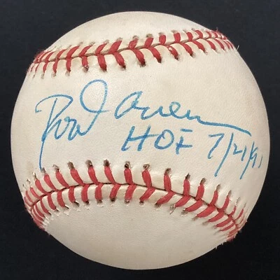 Rod Carew Signed Baseball GAB Budig Twins Autograph HOF 7/21/91 Inscription JSA - Image 1 of 4