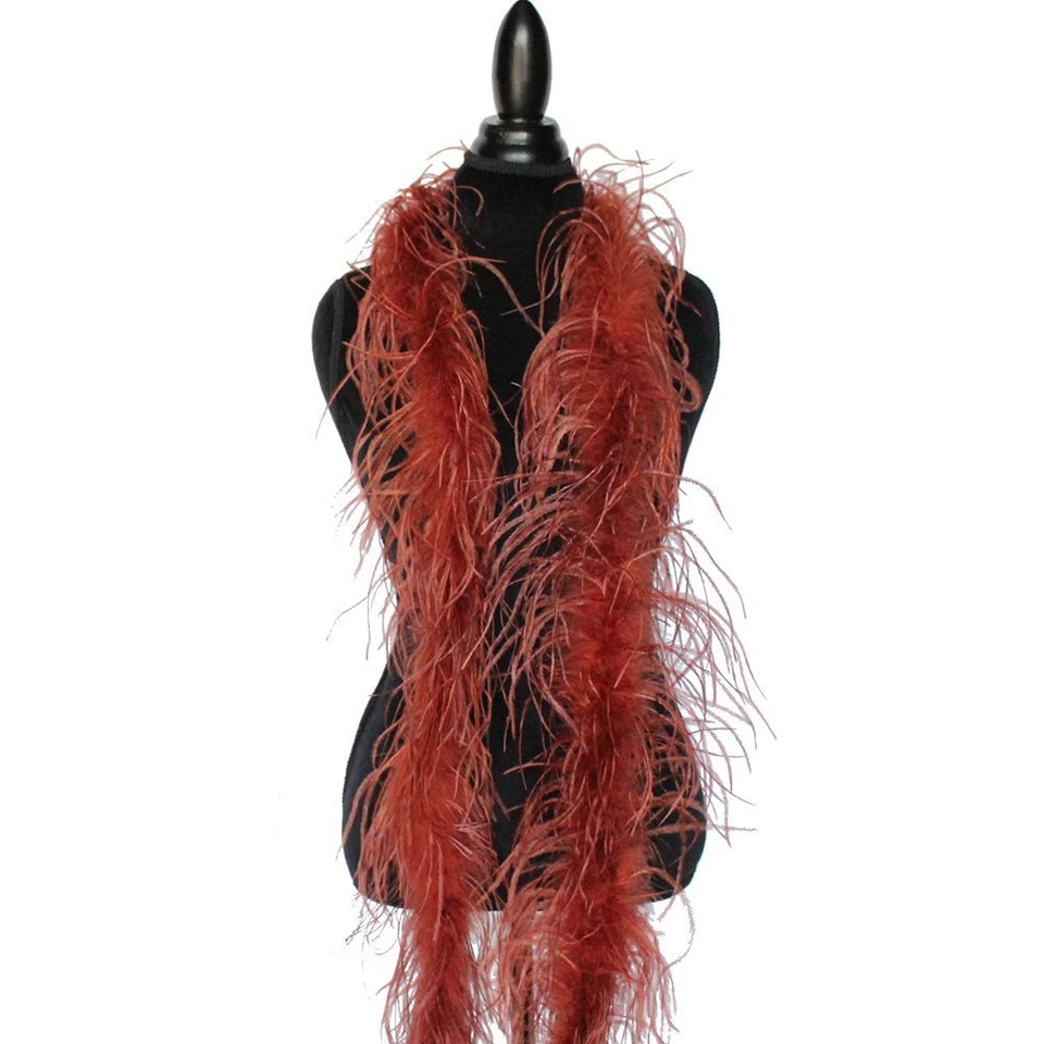 Soft Brown 1ply Ostrich Feather Boa Scarf Prom Halloween Costumes Dance Decor - Image 1 of 1