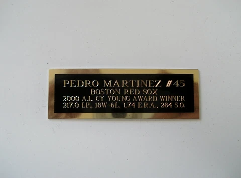 Pedro Martinez Red Sox 2000 Cy Young Baseball Card Plaque Nameplate 1" X 3" Cover
