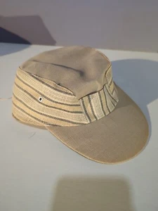 Cappello militare o cadetto vintage NOS lino cotone ~ cappello bel tempo taglia 7 - Foto 1 di 8