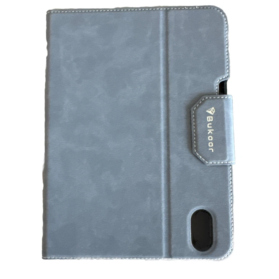 Apple iPad Mini Case BuKoor Gray Blue Suede Magnetic Cover w/ Pencil Holder - Image 1 of 4