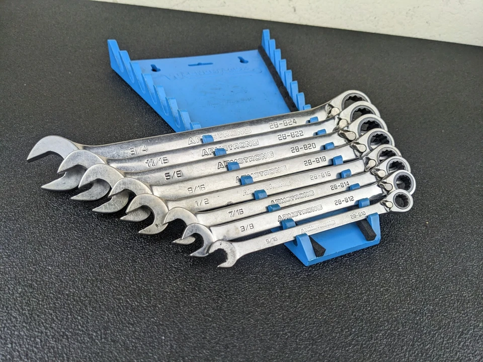 #ay492 Armstrong Tools EE. UU. 8 piezas Juego de llaves de trinquete SAE 5/16" - 3/4" Foto 1 de 4