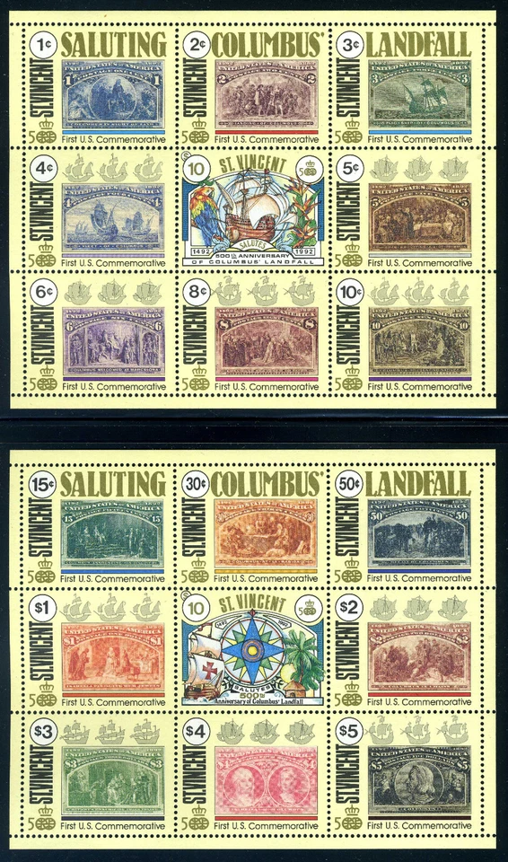 Hojas 500 aniversario de San Vicente Colón Scott 1450-51 MNH Foto 1 de 1