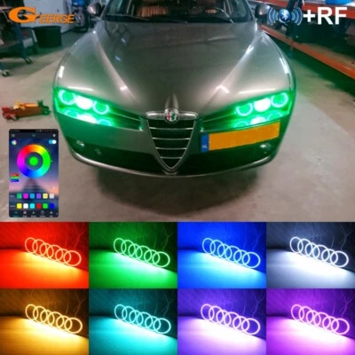 For Alfa Romeo 159 Brera Spider Multi Color RGB LED Angel Eyes Kit Bluetooth APP - Image 1 of 4
