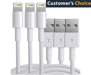 3 PACK USB Data Charging Charger Cables Cords For Apple iPhone 5 S 6 7 8 X Plus - Picture 1 of 6