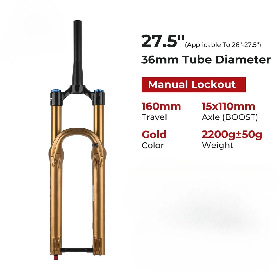 Horquilla neumática suspensión bicicleta MTB 160mm Travel Boost 36mm tubo 15*110mm 27.5er 29er  Foto 1 de 4