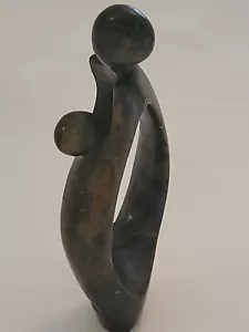 Mutter/Vater/Erwachsene & Person/Kind Skulptur Stein Künstler signiert D Hove 9 Zoll groß - Bild 1 von 24