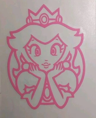 TRADING DECALS Nintendo NES Super Mario Bro's Princess Peach 4x5 Vinyl Decal Sticker Emblem!