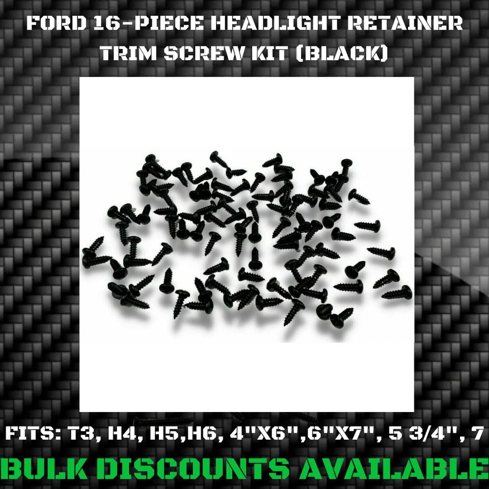 1953+ Ford F150 F100 F200 Headlight Ring Retainer Bucket Exterior Trim Screws  - Imagem 1 de 1