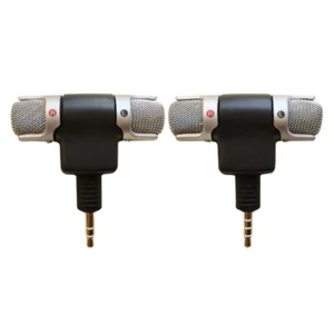 Mini 3.5mm Stereo Dual Microphone For Recording Phone Laptop Notebook - Picture 1 of 10