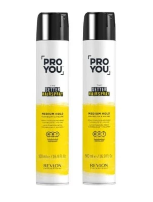 Revlon Pro YouThe Setter Medium Hold Hairspray 500ml Pack of 2 - Image 1 of 2