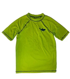 JK Boys Bright Green Swim Top Shark Logo Size L - Picture 1 of 5