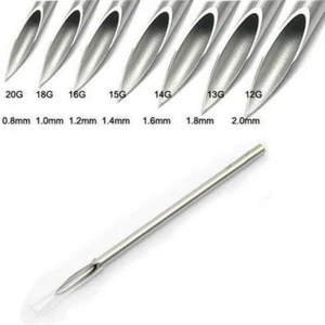NUEVA Agujas Piercing Corporal 6G 8G 10G 12G 14G 15G 16G 18G 20G Herramienta Piercing Oreja - Imagen 1 de 17