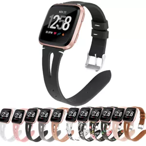 Genuine Leather Bracelet Strap Watch Band For Fitbit Versa 3 / Sense / Versa 1 2 - Picture 1 of 17