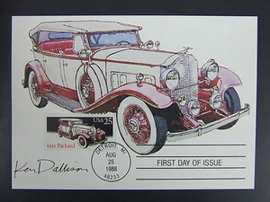 1935 Packard Ken Dallison Autographed Maximum Card First Day Detroit 1988 - Picture 1 of 2