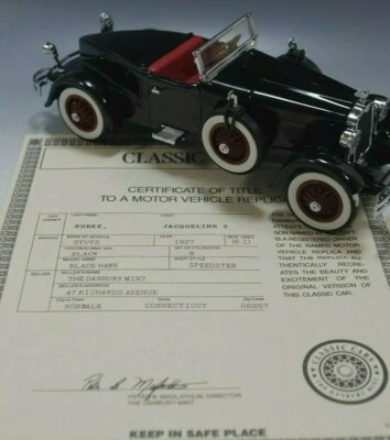 DANBURY MINT 1927 STUTZ BLACK HAWK CAR 1:24 SCALE DIE CAST NM #4 - Image 1 of 4